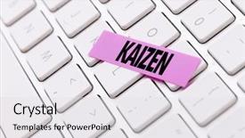  Presentation with continuous improvement - Colorful presentation design enhanced with continuous improvement - kaizen backdrop and a light gray colored foreground