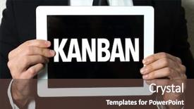  Presentation with continuous improvement - Beautiful presentation design featuring continuous improvement - kanban backdrop and a tawny brown colored foreground