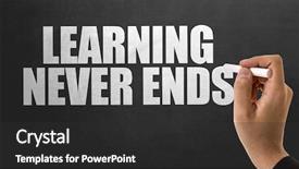  Presentation with learning - Presentation design enhanced with continuous improvement - learning never ends background and a dark gray colored foreground