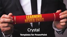  Presentation with learning how to interview - Beautiful slide set featuring continuous improvement - learning never ends backdrop and a black colored foreground