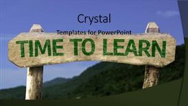  Presentation with learn - Theme enhanced with continuous improvement - time to learn wooden sign background and a teal colored foreground