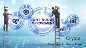  Presentation with continuous improvement - Beautiful slide deck featuring continuous-improvement-concept-in-business backdrop and a light blue colored foreground