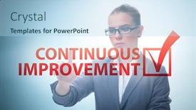  Presentation with continuous - Cool new PPT layouts with continuous-improvement-concept-in-business backdrop and a light blue colored foreground