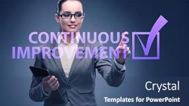  Presentation with continuous - Amazing PPT layouts having continuous-improvement-concept-in-business backdrop and a ocean colored foreground