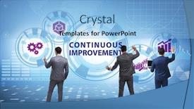  Presentation with continuous improvement - Slides having continuous-improvement-concept-in-business background and a light blue colored foreground