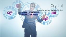  Presentation with continuous improvement - Amazing slide set having continuous-improvement-concept-in-business backdrop and a sky blue colored foreground
