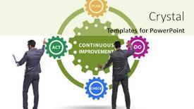  Presentation with continuous improvement - Audience pleasing slide set consisting of continuous-improvement-concept-in-business backdrop and a blonde colored foreground