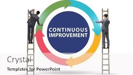  Presentation with continuous improvement - Presentation design featuring continuous-improvement-concept-in-business background and a white colored foreground