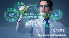  Presentation with continuous - Amazing presentation design having continuous-improvement-concept-in-business backdrop and a teal colored foreground