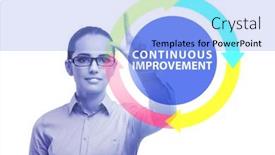  Presentation with continuous - Amazing slide set having continuous-improvement-concept-in-business backdrop and a light blue colored foreground