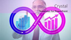 Presentation with continuous improvement - Beautiful theme featuring continuous-improvement-concept-in-business backdrop and a lilac colored foreground