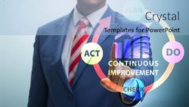  Presentation with continuous improvement - Slide deck with continuous-improvement-concept-in-business background and a light blue colored foreground