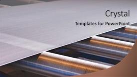  Presentation with sheet industry - Audience pleasing slide deck consisting of continuous sheet of metallic material backdrop and a light gray colored foreground
