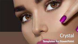  Presentation with beautiful skin - Slides having contour - beauty brunette woman with perfect background and a coral colored foreground