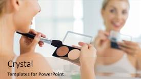  Presentation with beauty cosmetics - PPT layouts enhanced with contour - beauty make up cosmetics morning background and a coral colored foreground