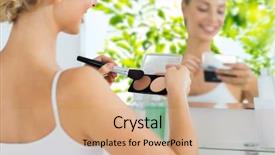  Presentation with cosmetics natural - Slides featuring contour - beauty make up cosmetics morning background and a  colored foreground