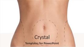  Presentation with correction - Presentation design enhanced with contour - belly plastic correction isolated white background and a coral colored foreground