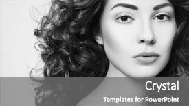  Presentation with long hair - Amazing slide set having contour - black and white portrait backdrop and a gray colored foreground