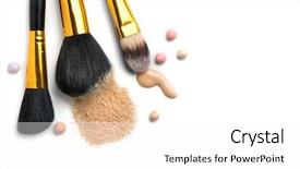  Presentation with foundation - Audience pleasing slides consisting of contour - cosmetic liquid foundation or cream backdrop and a white colored foreground