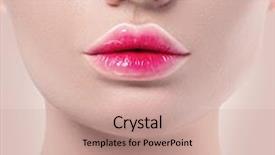  Presentation with lips mouth - Slide set enhanced with contour - gradient lipstick trendy lips make-up background and a coral colored foreground