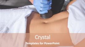  Presentation with medical spa - Theme featuring contour - woman body treatment at medical background and a coral colored foreground