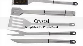  Presentation with bbq - PPT theme consisting of set of bbq tools isolated background and a light gray colored foreground
