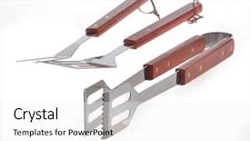  Presentation with bbq - Cool new presentation with set of bbq tools backdrop and a white colored foreground