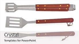  Presentation with bbq - Beautiful presentation theme featuring set of bbq tools backdrop and a light gray colored foreground