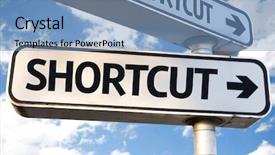  Presentation with forward - Presentation design enhanced with fast forward - shortcut direction sign on sky background and a teal colored foreground