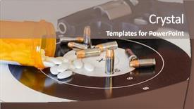  Presentation with safety target - PPT layouts consisting of contrabands - ammunition on a target background and a gray colored foreground