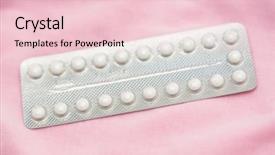  Presentation with contraceptive - Amazing presentation design having contraceptive pill packet on pink backdrop and a lemonade colored foreground