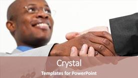  Presentation with shaking hands - Presentation enhanced with contract agreement - african businessman shaking hands background and a coral colored foreground