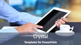  Presentation with notebook - Colorful PPT theme enhanced with contract agreement - businessman with notebook close-up backdrop and a  colored foreground