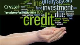  Presentation with credit card - Cool new PPT theme with concept conceptual credit card line backdrop and a tawny brown colored foreground