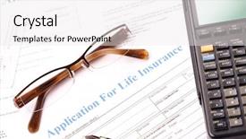  Presentation with life insurance - Cool new presentation theme with life insurance application form backdrop and a white colored foreground