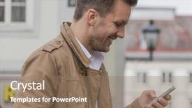  Presentation with sms - PPT theme enhanced with countries contract - man writing sms background and a  colored foreground