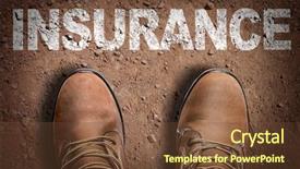  Presentation with trail - Presentation theme featuring trail with the text insurance background and a tawny brown colored foreground