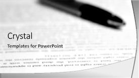  Presentation with contract - PPT theme consisting of contract lying on desk background and a white colored foreground