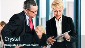  Presentation with managers - Beautiful presentation theme featuring contract management - business - meeting in office backdrop and a  colored foreground