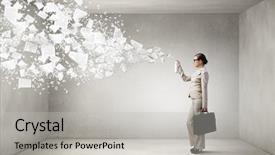  Presentation with self defense pepper spray - Colorful presentation theme enhanced with contract management - woman with spray can backdrop and a  colored foreground