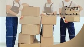  Presentation with foreman - Audience pleasing presentation theme consisting of foreman and team builders with boxes backdrop and a coral colored foreground