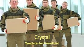  Presentation with team building - Amazing slide deck having builders with boxes of building backdrop and a tawny brown colored foreground