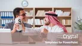  Presentation with arab - PPT theme with contract oil - diverse business concept with arab background and a  colored foreground