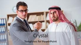  Presentation with arab - Presentation design consisting of contract oil - diverse business concept with arab background and a  colored foreground