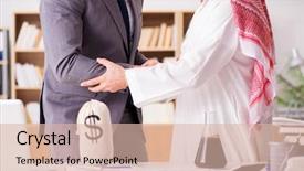  Presentation with audit business compliance concept - PPT theme enhanced with contract oil - diverse business concept with arab background and a  colored foreground
