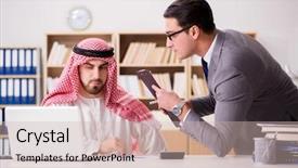  Presentation with arab - Amazing presentation theme having contract oil - diverse business concept with arab backdrop and a  colored foreground