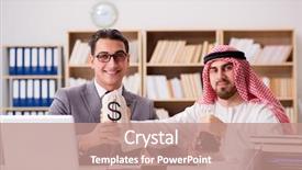  Presentation with arab - Colorful slide set enhanced with contract oil - diverse business concept with arab backdrop and a  colored foreground