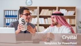  Presentation with arab - Audience pleasing PPT layouts consisting of contract oil - diverse business concept with arab backdrop and a  colored foreground