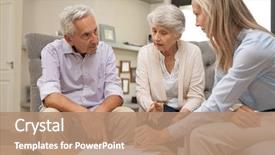  Presentation with retirement planning - Presentation theme with contract on document retirement background and a coral colored foreground