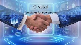  Presentation with handshake - Cool new slides with contract process - handshake concept - business metaphor backdrop and a light blue colored foreground